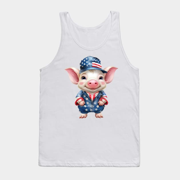 Patriot Farm Pig Tank Top by Chromatic Fusion Studio